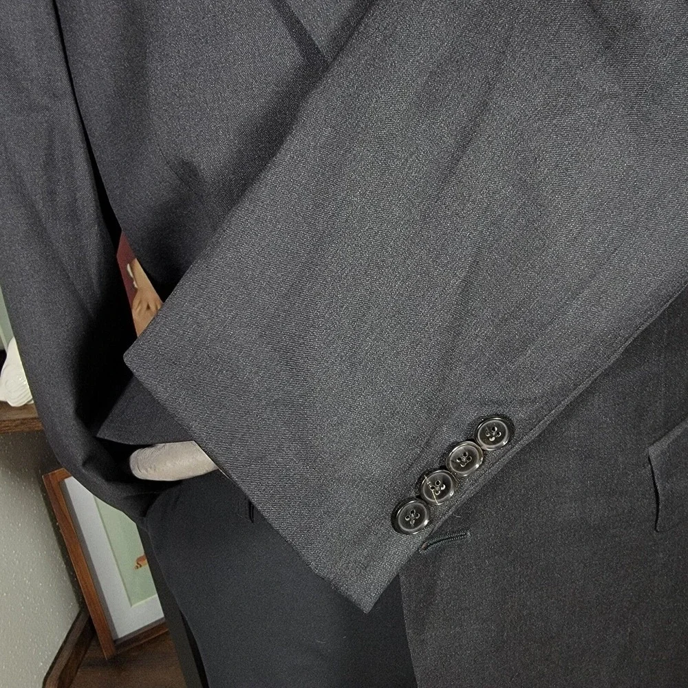 Hugo Boss Pasolinl movie Men's Sport Coat Blazer Two Button Black‎ Charcoal 42L